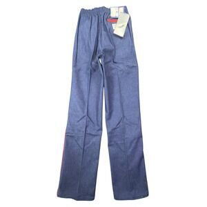 Young Maverick Jeans Girls 12 Vintage 80s Dark Denim‎ Red Piping Waist NOS